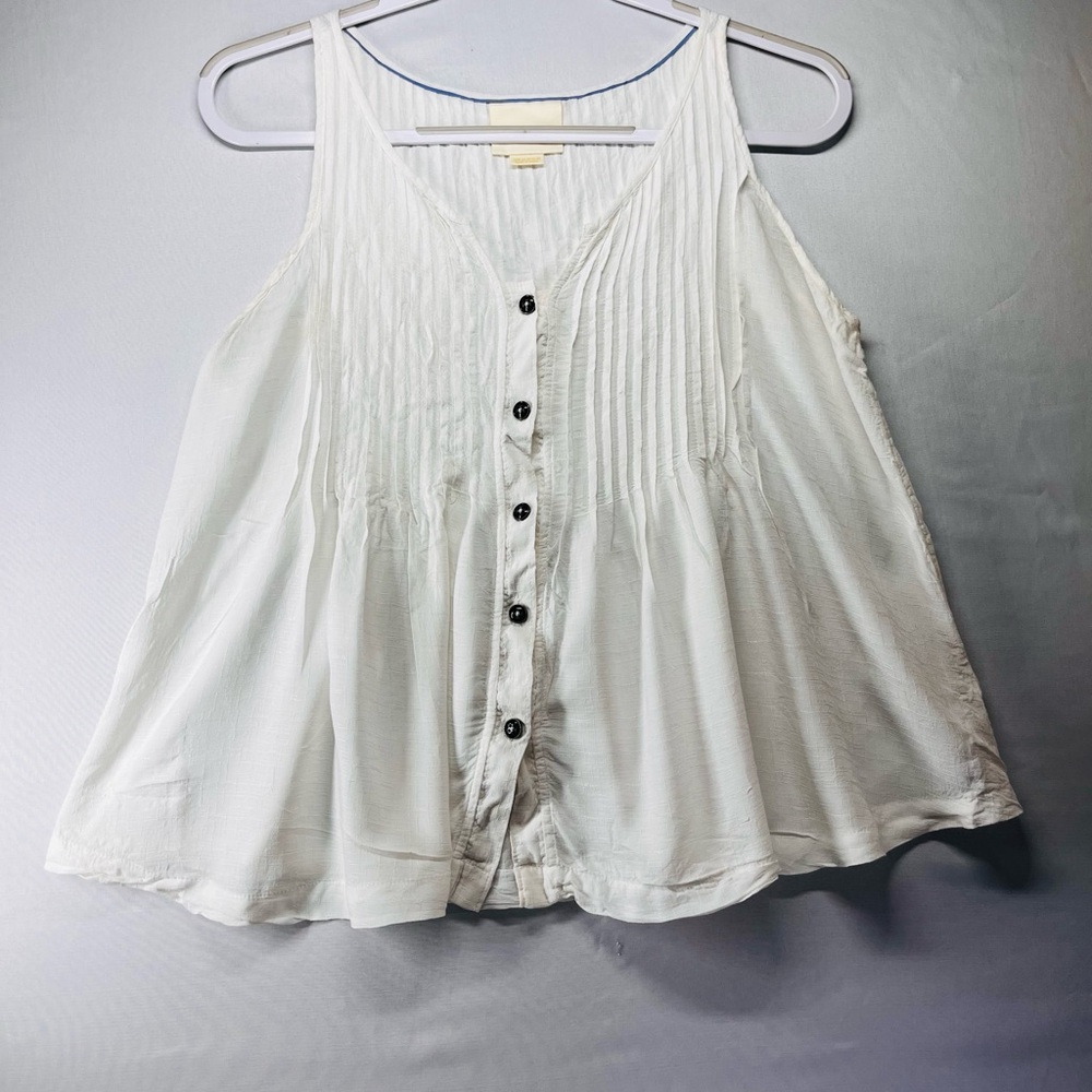 Maeve‎ Ivory Button-Front Tank Top